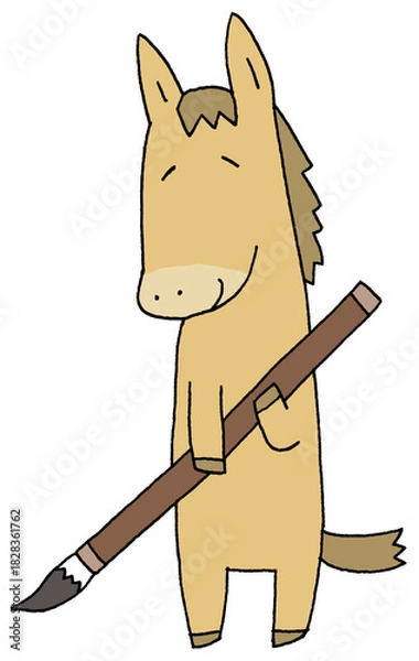 Obraz 筆を持つ馬