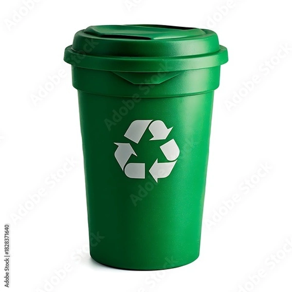 Fototapeta Green Recycling Bin for Waste Management