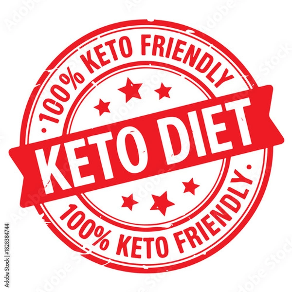 Fototapeta Keto Friendly Stamp. Keto Diet Stamp. Stamp Design Isolated on White Background. Grunge Stamp Vector Illustration.