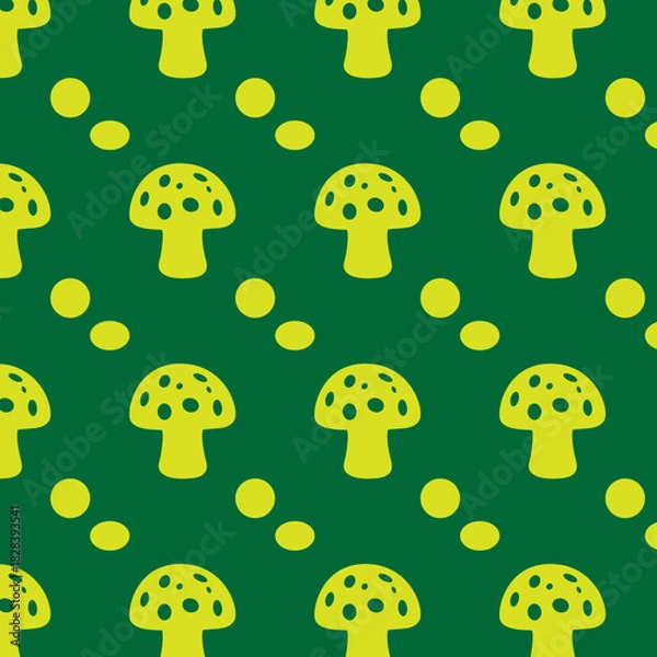 Fototapeta seamless pattern with mashroom 