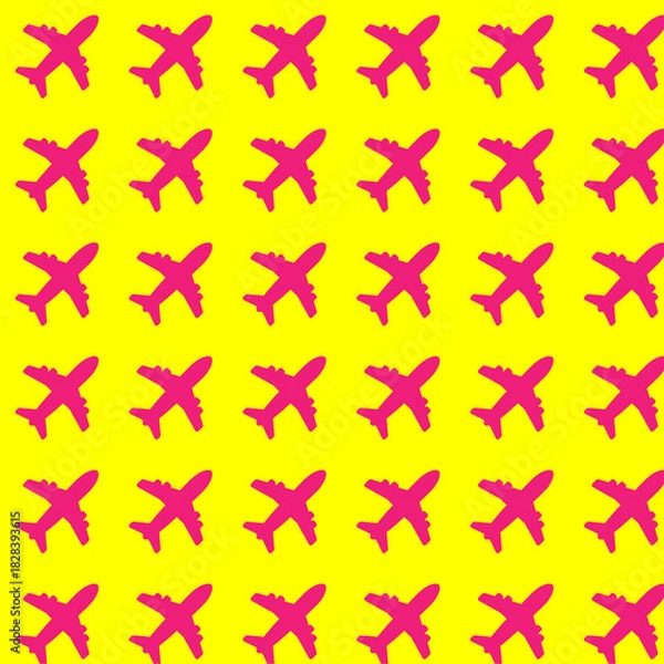 Fototapeta seamless pattern with colorful aeroplanes