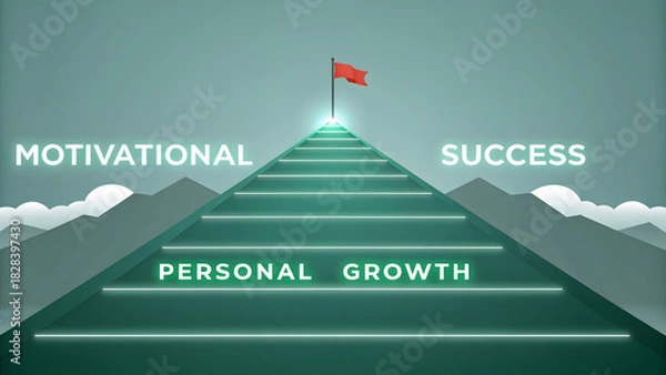 Fototapeta Motivational pathway to personal growth and success
