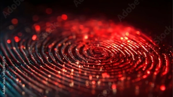Fototapeta A mesmerizing spiral pattern illuminated by red and blue lights, creating a dynamic visual effect.