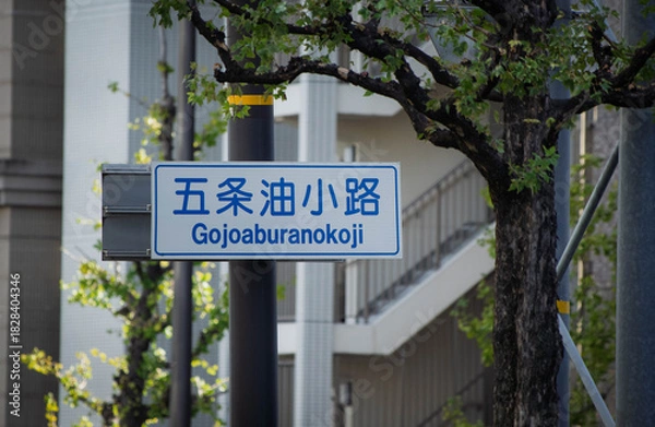 Obraz 京都、五条油小路の道路標識