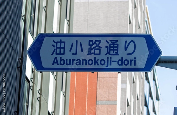 Obraz 京都、油小路通りの案内標識