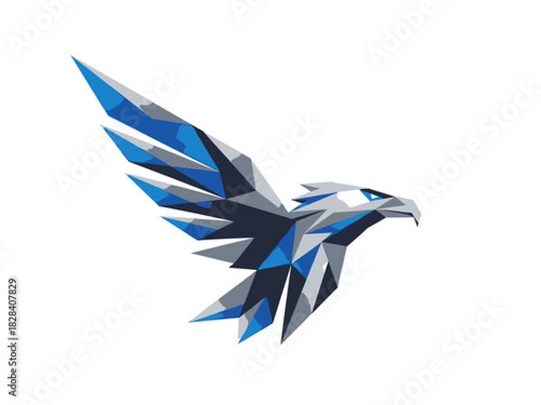 Fototapeta Abstract Eagle Vector Art Modern Polygonal Shapes Sharp Angles Vector Illustration