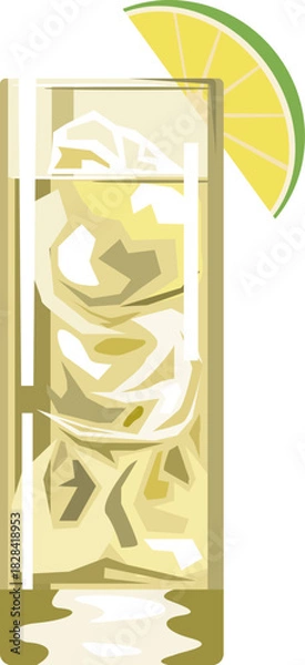 Obraz グラスに注がれたカクテルのイラスト（モスコミュール）