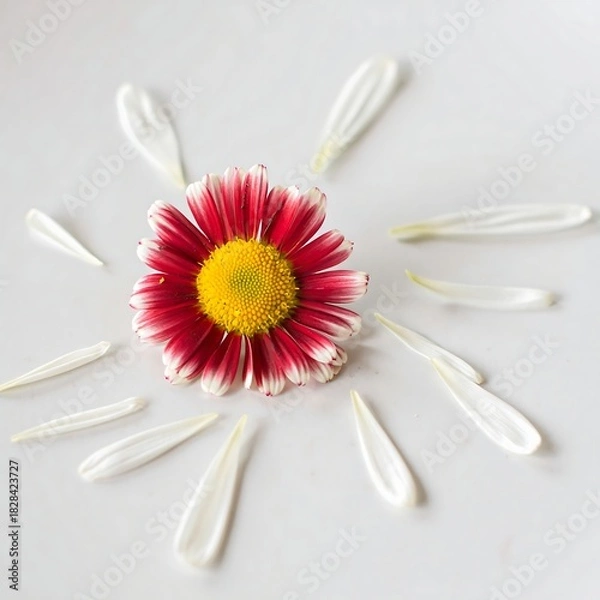 Fototapeta Fork and red flower ,fork and spoon with flower