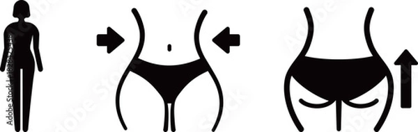 Obraz 女性　ウエスト　ヒップ　アイコン