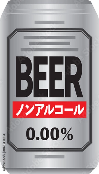 Obraz 缶ノンアルコールビールのイメージイラスト