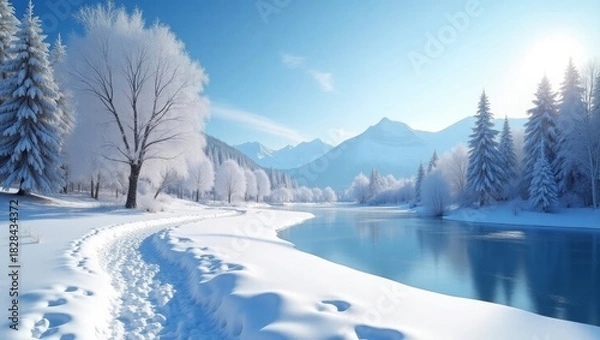 Obraz winter landscape with snow covered trees