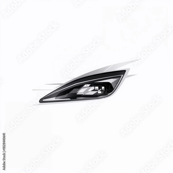 Obraz silver car isolated on white