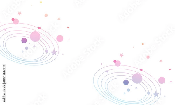 Obraz Pastel galaxy illustration with stars and planets vector design element isolated on white background