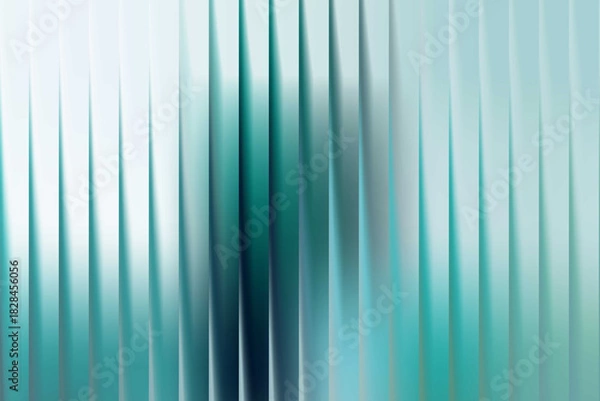 Fototapeta Abstract blurred vertical stripes with a cool, calming blue-green gradient, creating a serene and modern background effect