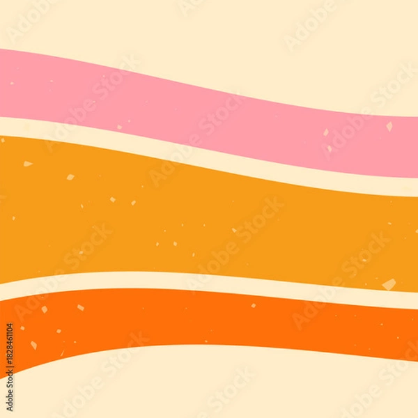 Fototapeta Color background with Y2K zebra groovy pink and yellow waves.