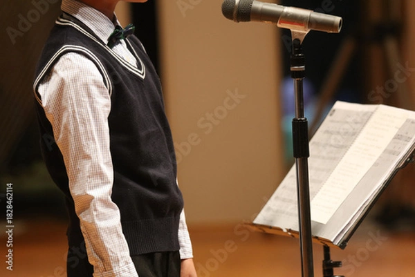 Obraz ステージ上で歌う男の子