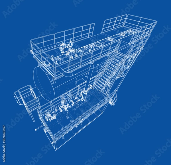 Obraz Industrial Blueprint Design. Vector