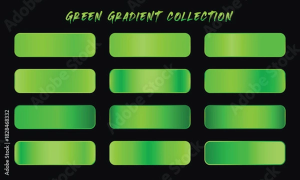 Obraz Vector Green Gradients Swatches Set