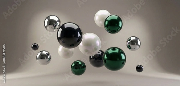 Obraz balls drop in 3D graphic