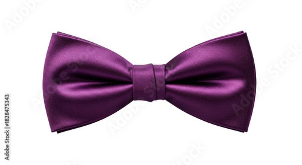 Fototapeta Elegant purple satin bow tie isolated on black background
