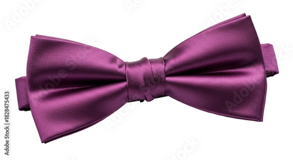 Fototapeta Elegant deep purple satin bow tie with subtle floral pattern