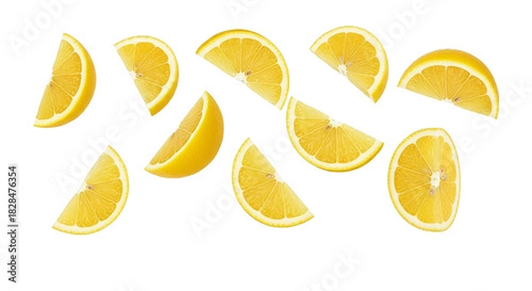 Fototapeta Fresh orange slices arranged on a black background