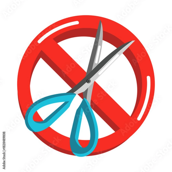 Obraz symbol prohibiting sharp objects