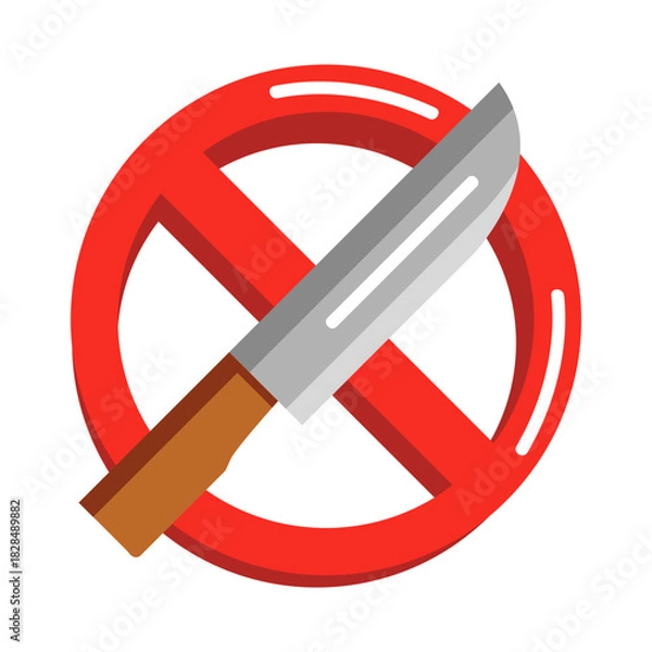 Obraz symbol prohibiting sharp objects