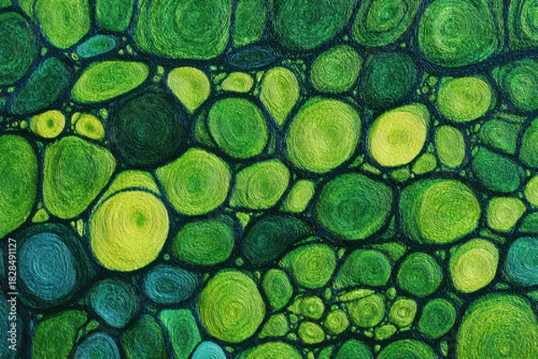 Obraz Vibrant organic green line texture, calming, natural, abstract pattern