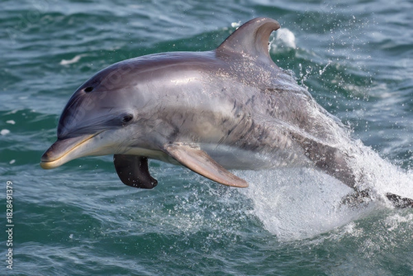 Obraz Playful dolphin leaps joyfully from ocean waves
