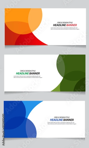 Fototapeta A simple web banner set with a modern, minimalist circle shape. eps 10