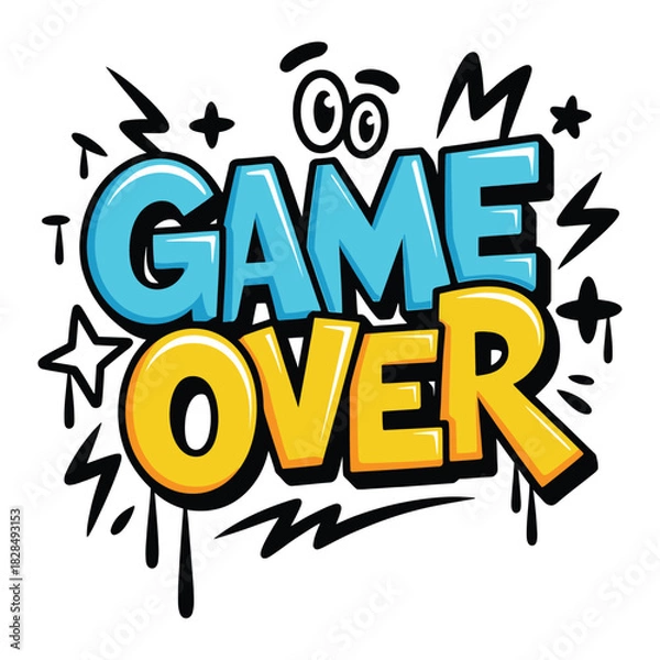 Obraz Game Over typography t-shirt design