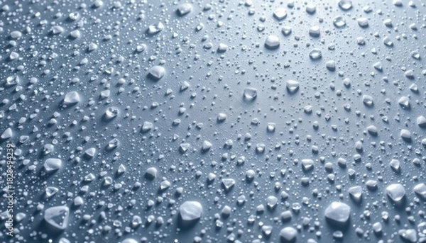 Fototapeta frosted silver grey 120: icewashed silver, fine crystalline grain, soft silver blue glow, accented with transparent sheen spots, composition: large negative space for focal content