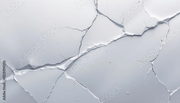 Fototapeta frosted silver grey 123: pale steel shimmer, frost powder matte texture, muted glacier skylight, accented with faint icy crack patterns, composition: balanced vertical layout