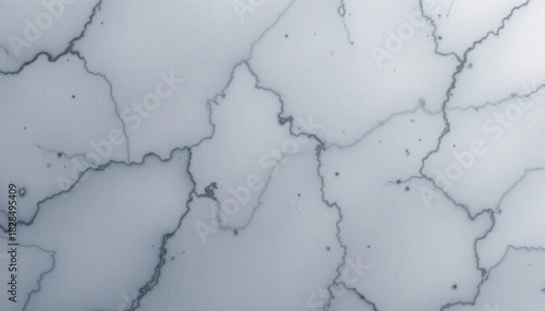 Fototapeta frosted silver grey 168: muted argent hue, fine crystalline grain, chilly studio softbox light, accented with light blue grain tint, composition: central badge area with ample margin