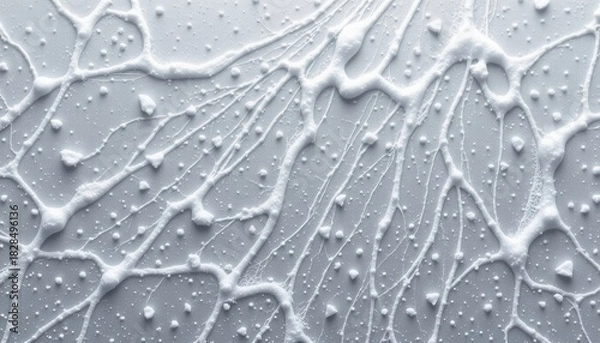 Fototapeta frosted silver grey 195: glacial iron grey, subtle shimmer frost grain, diffused snowy daylight, accented with pearlescent frost film, composition: top header and footer strips