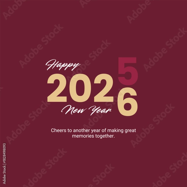 Fototapeta Festive happy new year banner design with bold typography and celebratory elements