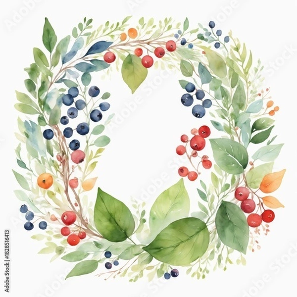 Obraz christmas wreath vector illustration