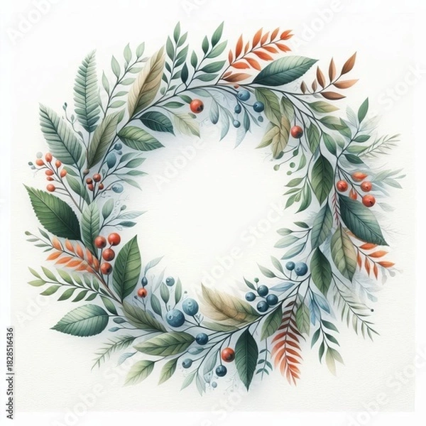 Obraz christmas wreath vector illustration