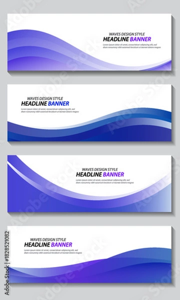 Fototapeta Vector banner template set. Modern abstract vector illustration.