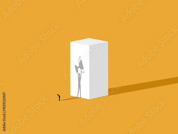 Obraz Businessman and the Shadow of the Big Winner.