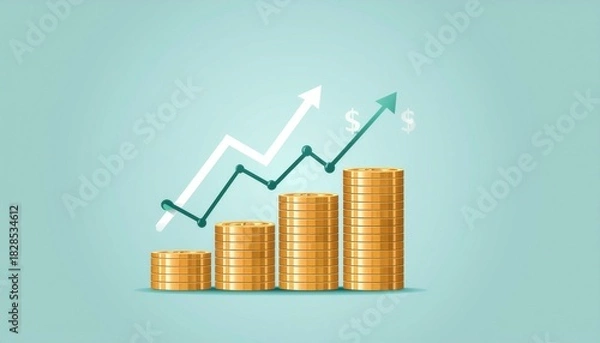 Obraz business graph with arrow