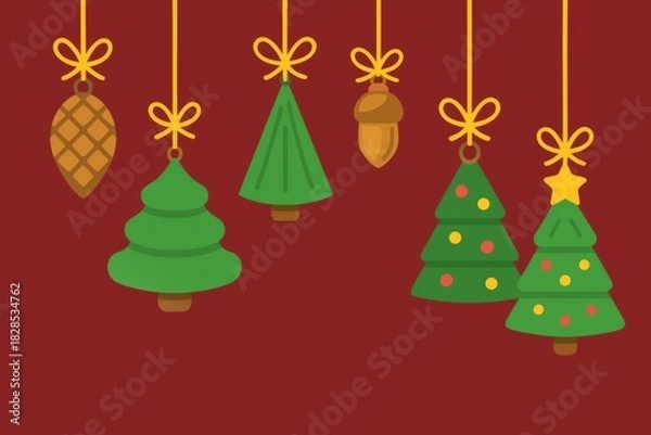 Obraz christmas tree set