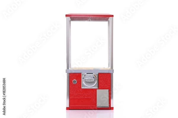 Obraz empty capsule toy vending machine on white background