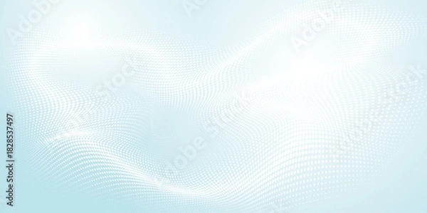 Obraz Dot white blue wave light screen gradient texture background. Abstract  technology big data digital background.