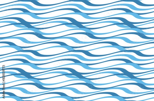 Obraz Wave seamless pattern. Abstract wave curved lines. Vector seamless background.