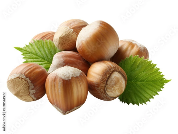 Fototapeta Fresh Hazelnuts on Transparent Background