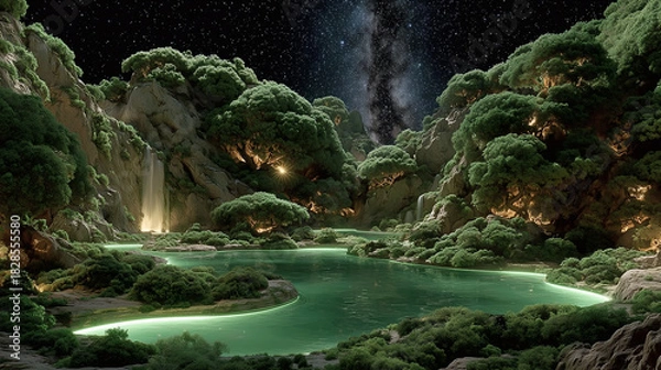 Fototapeta Bioluminescent River Valley