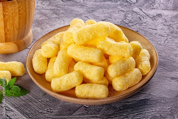 Obraz Golden crispy sweet corn sticks
