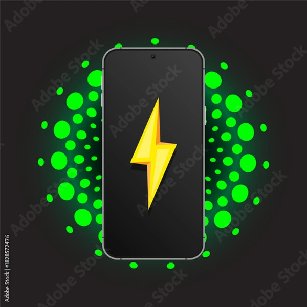 Fototapeta Wireless charging of the smartphone battery. Future concept vector